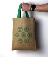 Sac Tote Bag en Jute - 5 motifs mystiques assortis
