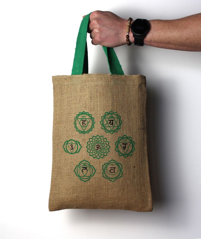 Sac Tote Bag en Jute - 5 motifs mystiques assortis