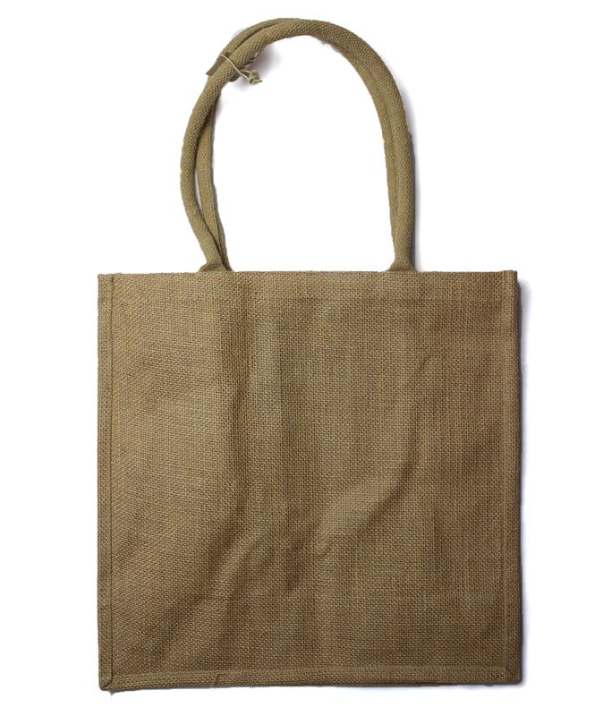 Grand Sac de Shopping en Jute avec porte-bouteilles