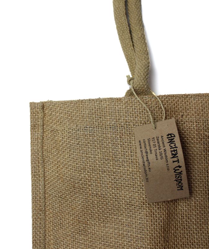 Grand Sac de Shopping en Jute avec porte-bouteilles
