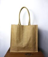 Grand Sac de Shopping en Jute avec porte-bouteilles