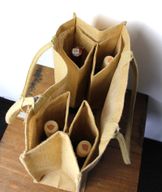 Grand Sac de Shopping en Jute avec porte-bouteilles