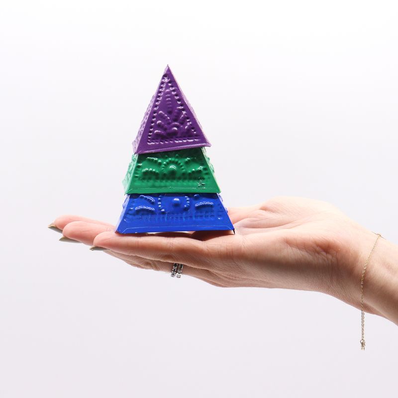 Ensemble de Moules à Poudre d'Encens - Bleu - Vert - Violet