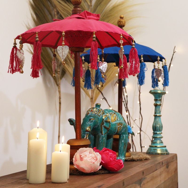 Décoration Maison - Parasol Bali  - Coton - Rose - 40cm