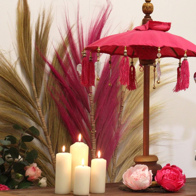 Décoration Maison - Parasol Bali  - Coton - Rose - 40cm