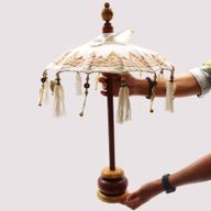 Parasol Bali Decoration Maison - Toile - Décor Doré - 40cm