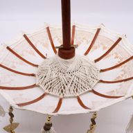 Parasol Bali Decoration Maison - Toile - Décor Doré - 40cm