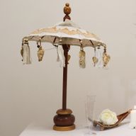 Parasol Bali Decoration Maison - Toile - Décor Doré - 40cm