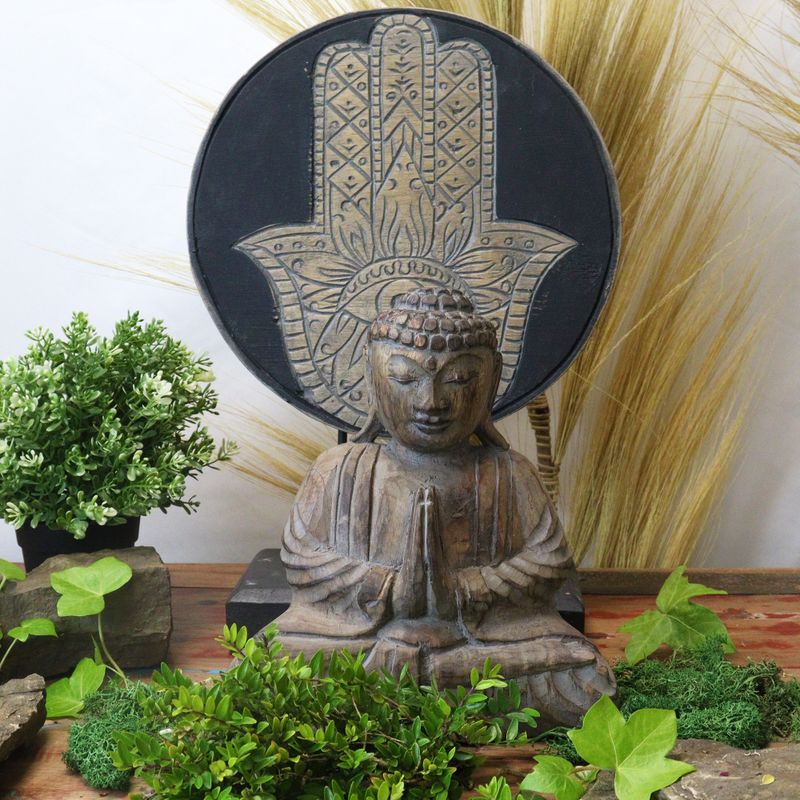 Set Feng Shui Bouddha - Main de Fatma - Gris