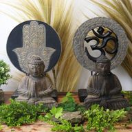 Set Feng Shui Bouddha - Main de Fatma - Gris