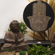 Set Feng Shui Bouddha - Main de Fatma - Gris