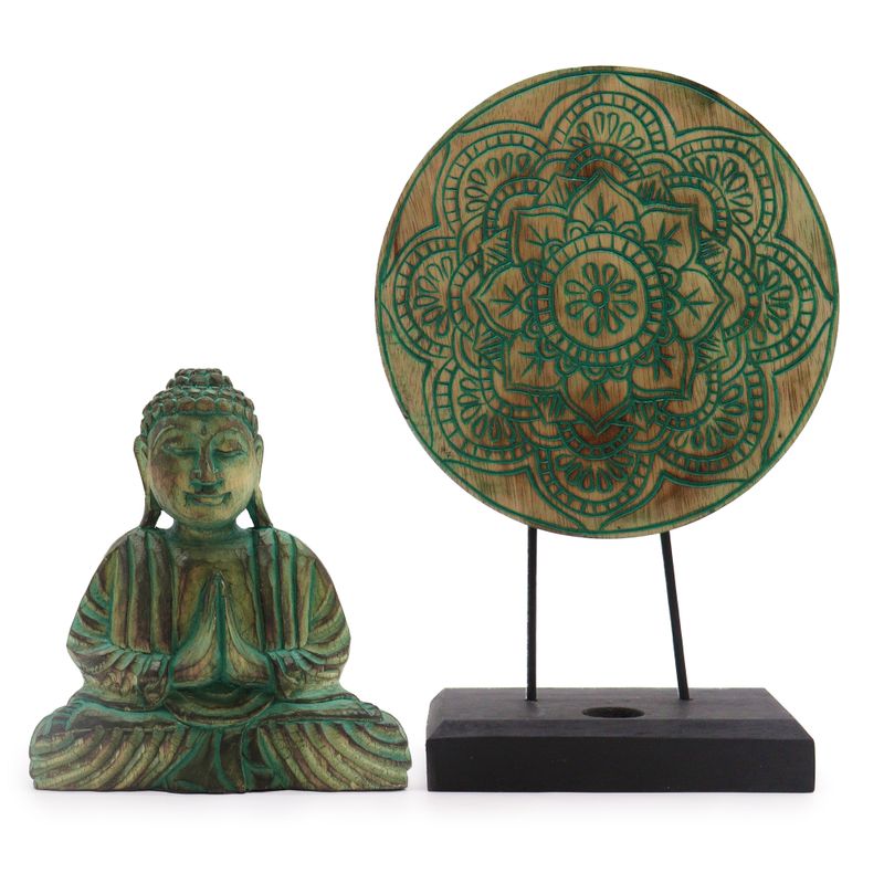 Set Feng Shui Bouddha - Noeud Bouddha - Vert
