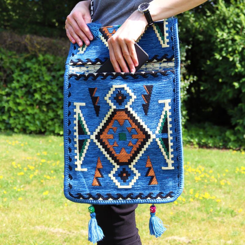 Sac de Festival Kilim - Bleu ciel