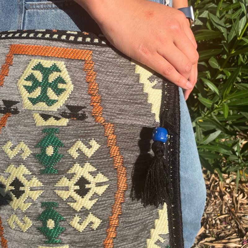 Sac de Festival Kilim - Gris clair
