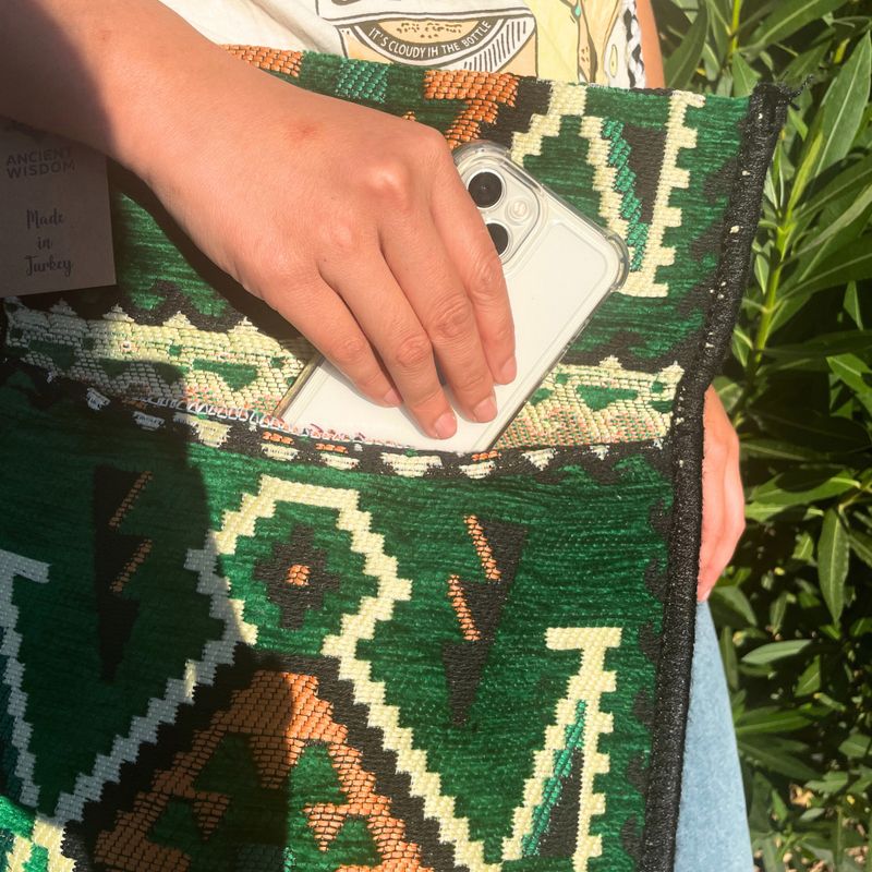 Sac de Festival Kilim - Vert émeraude