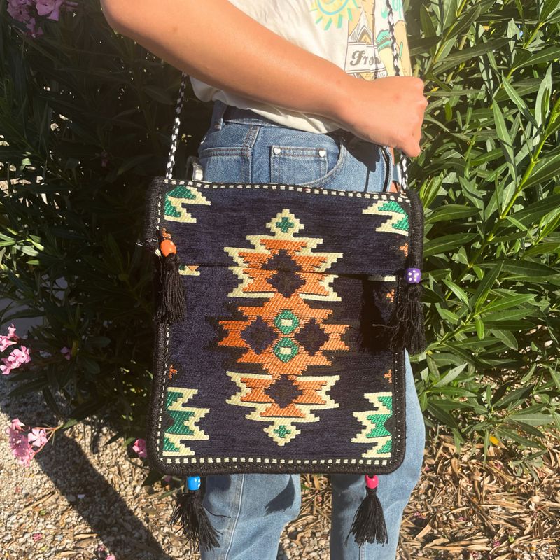Sac de Festival Kilim - Bleu marine