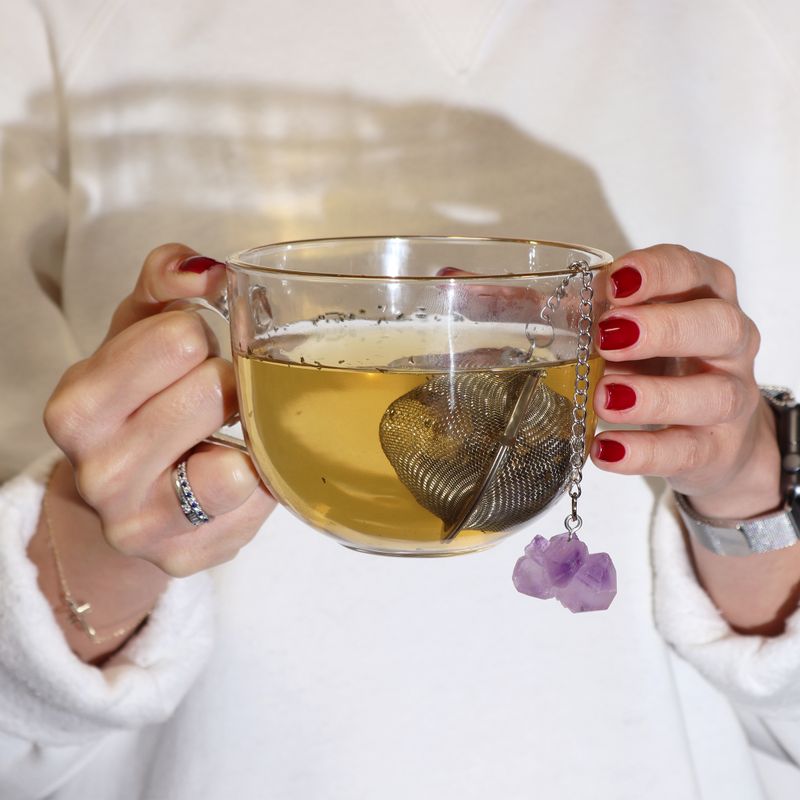 Infuseur Boule à Thé avec Pierres Précieuses - Quartz de Roche
