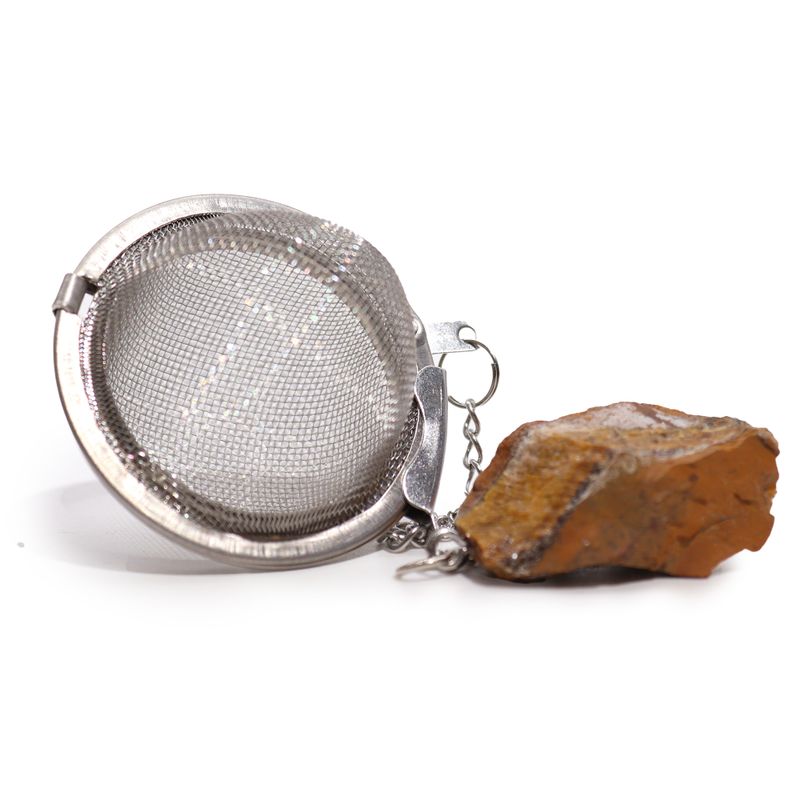 Infuseur Boule à Thé avec Pierres Précieuses - Oeil de tigre Doré