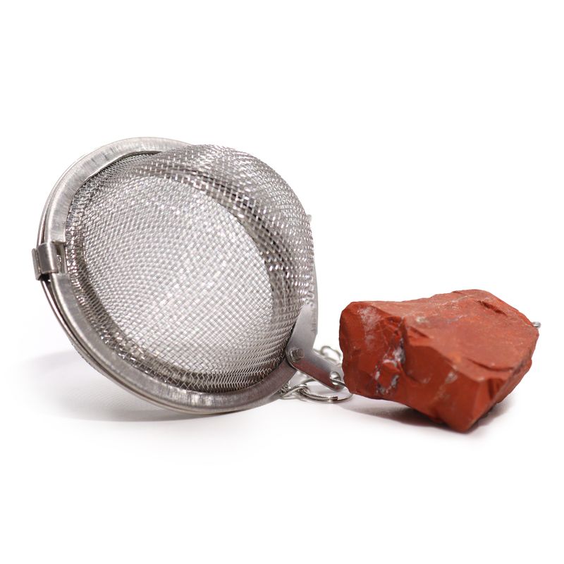 Infuseur Boule à Thé avec Pierres Précieuses - Jaspe Rouge