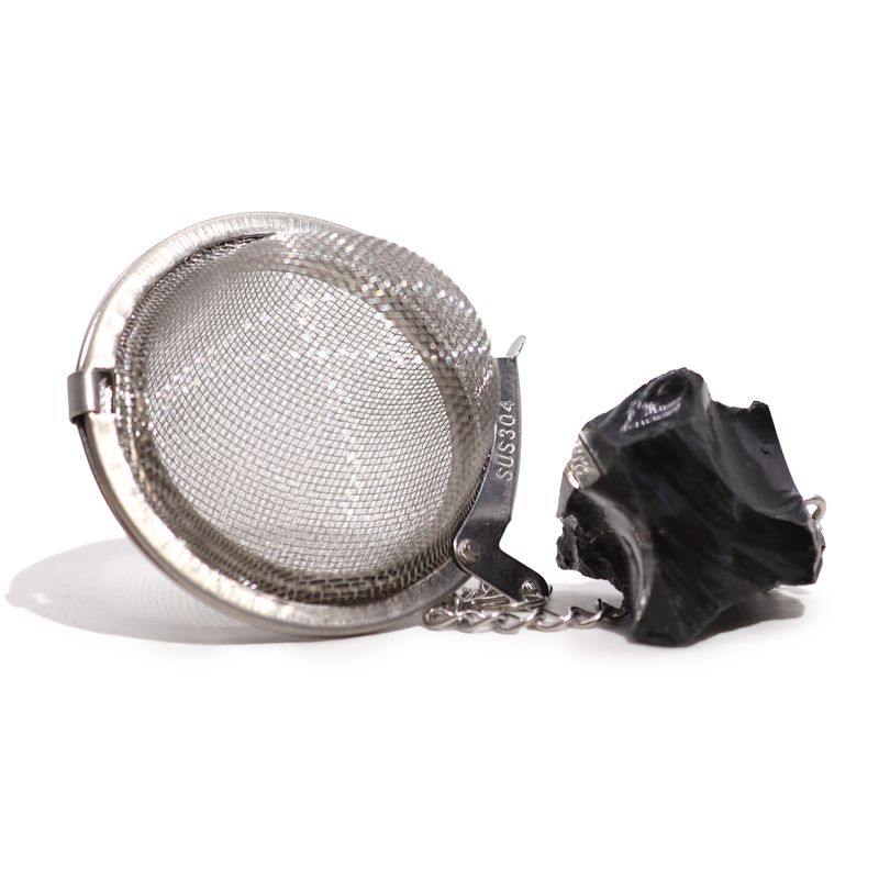 Infuseur Boule à Thé avec Pierres Précieuses - Obsidienne Noire