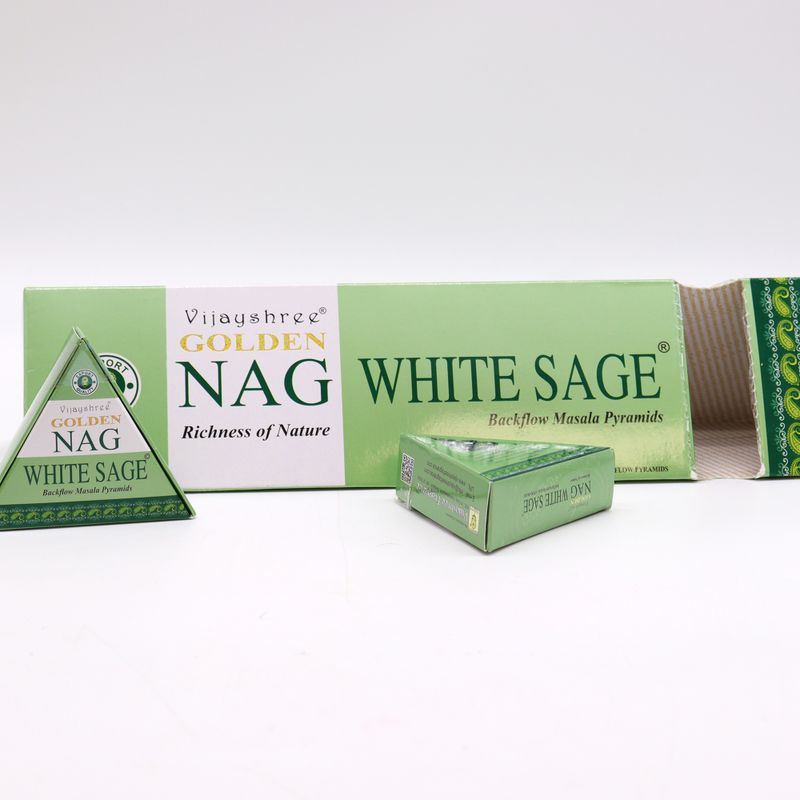 Cônes d'Encens à Refoulement Jumbo Golden Nag 42g- Sauge Blanche