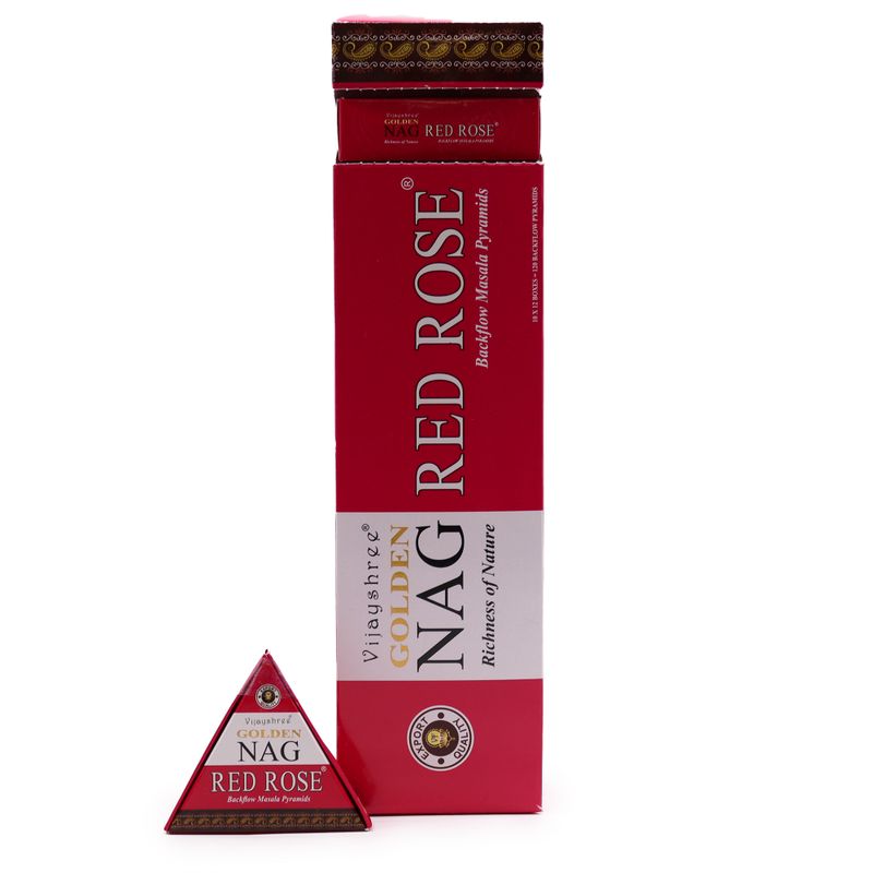 Cônes d'Encens à Refoulement Jumbo Golden Nag 42g - Rose Rouge