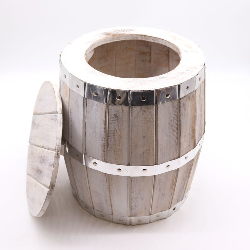 Tabouret Baril de Bière - Blanchi
