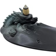 Brûleur d'Encens à Contre-Courant - Dragon dans une Piscine avec des Détails Surprenants