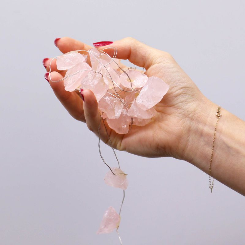 Lumières d'Enchantement en Pierres Précieuses - Quartz Rose