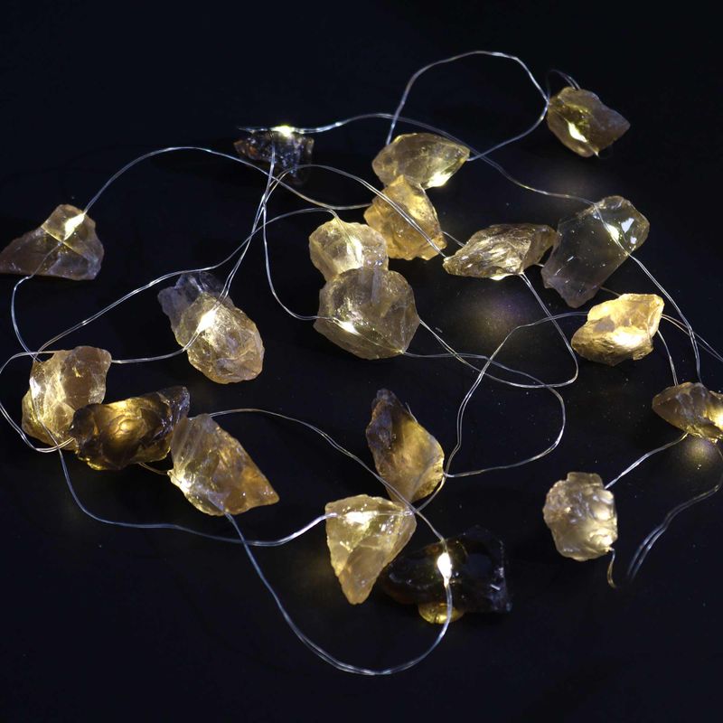 Lumières d'Enchantement en Pierres Précieuses - Citrine Fumée