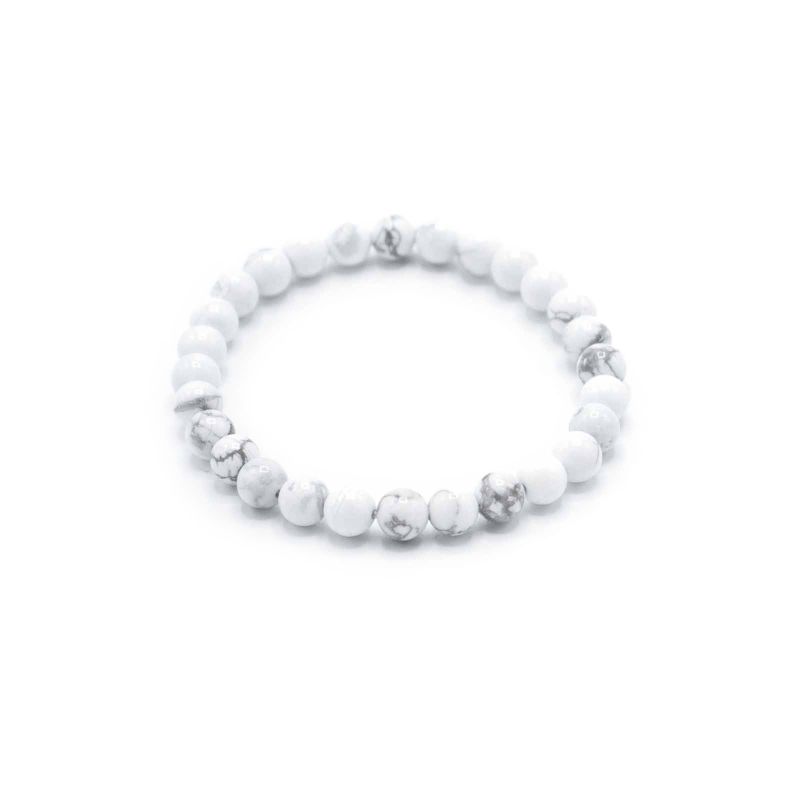 Bracelet de Manifestation en Pierres Précieuses - Jaspe Blanc - Paix