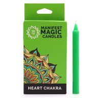 Bougies Magiques Manifeste (pack de 12) - Vert - Chakra du Coeur
