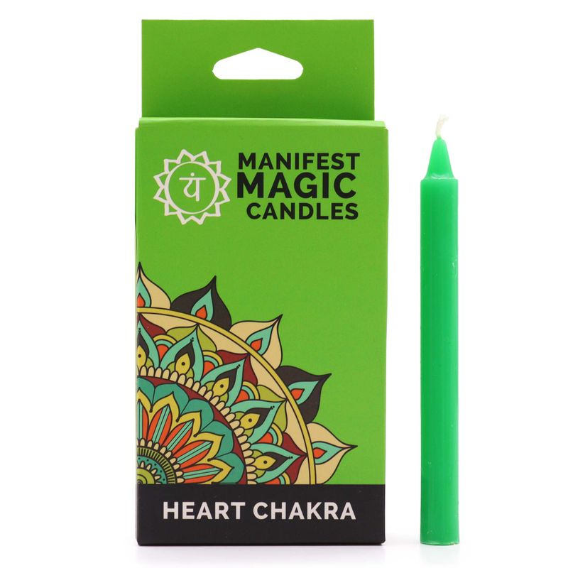 Bougies Magiques Manifeste (pack de 12) - Vert - Chakra du Coeur