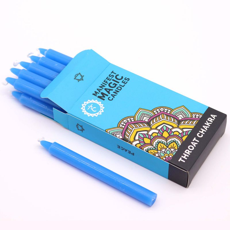 Bougies Magiques Manifeste (pack de 12) - Bleu - Chakra de la Gorge