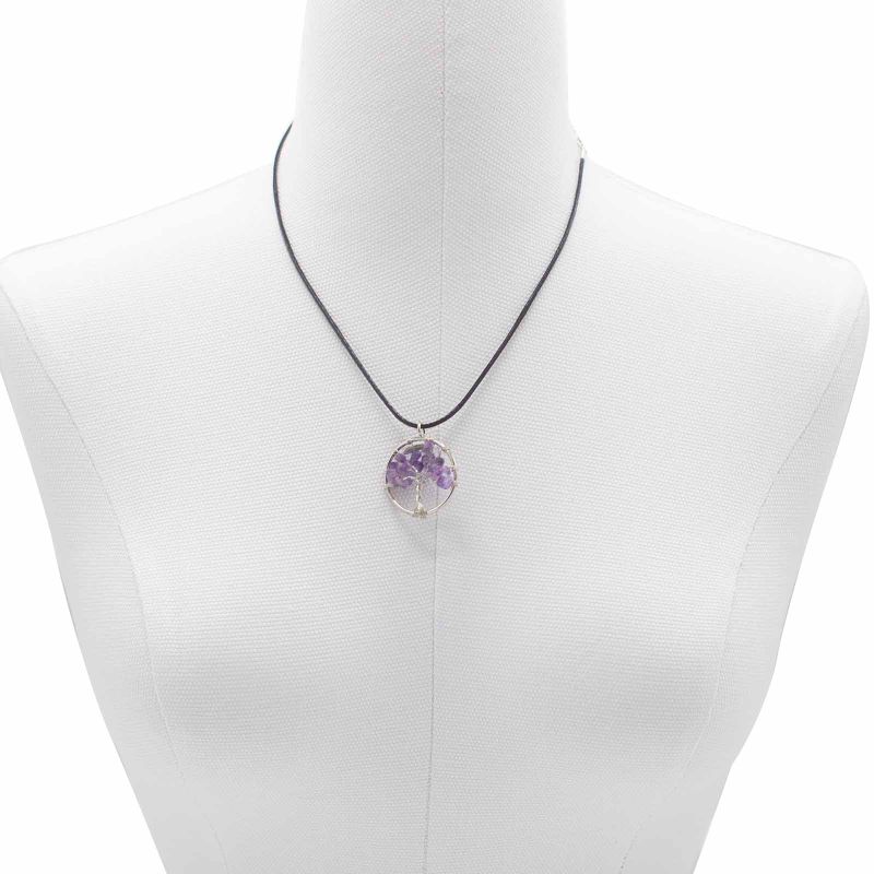 Pendentif Arbre de Vie - Amethyste