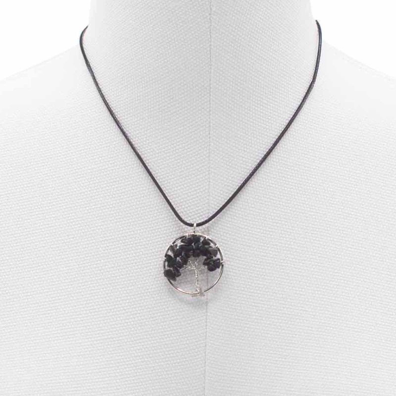 Pendentif Arbre de Vie - Agate Noire