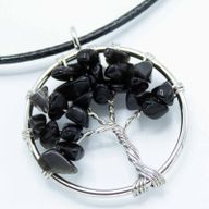 Pendentif Arbre de Vie - Agate Noire