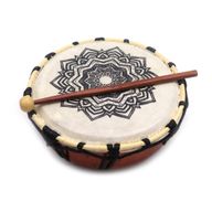 Tambour Chamanique Mandala avec une Baguette - 20cm