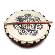 Tambour Chamanique Chakra avec une Baguette - 25cm