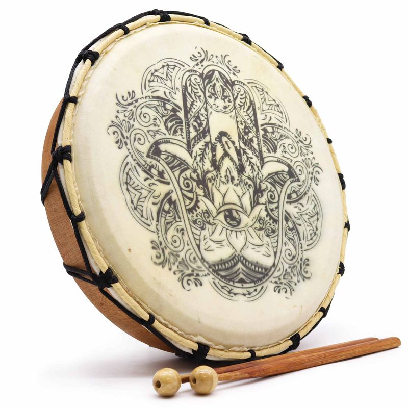 Tambour Chamanique Main de Fatma avec Baguettes - 30cm