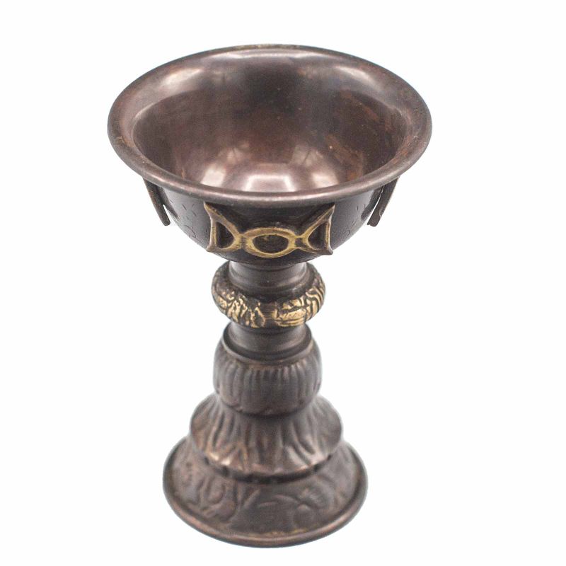 Coupe pour Rituel en Cuivre Antique avec Triple Lune 8x13cm