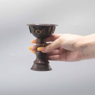 Coupe pour Rituel en Cuivre Antique avec Triple Lune 8x13cm