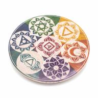 Porte-Encens Disque en Stéatite 10cm - Sept chakras