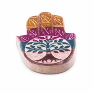 Porte-Encens Main de Fatma en Stéatite -  9x6cm - Arbre de vie