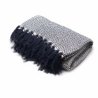 Couverture Confort Boho - 125x150cm - Zigzag Marine