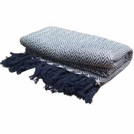 Couverture Confort Boho - 125x150cm - Zigzag Marine