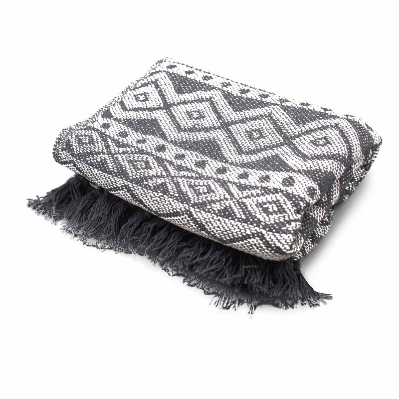 Couverture Confort Boho - 125x150cm - Gris Géométrique