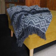 Couverture Confort Boho - 125x150cm - Gris Géométrique