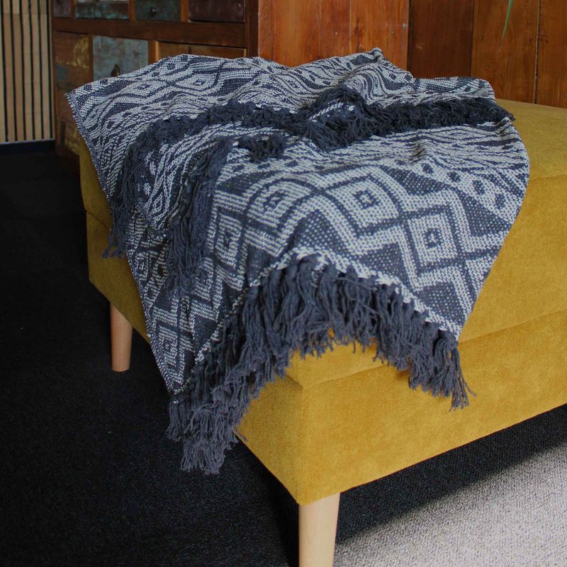 Couverture Confort Boho - 125x150cm - Gris Géométrique