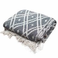 Couverture Confort Boho - 125x150cm - Noir & Beige Regency
